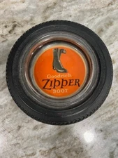 1920's Goodrich Tire Zipper Boot Ad Ashtray Antique