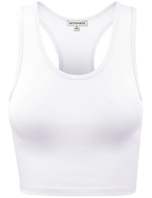 Women Premium Cotton Breathable Basic Sleeveless Racerback Crop Tank Top