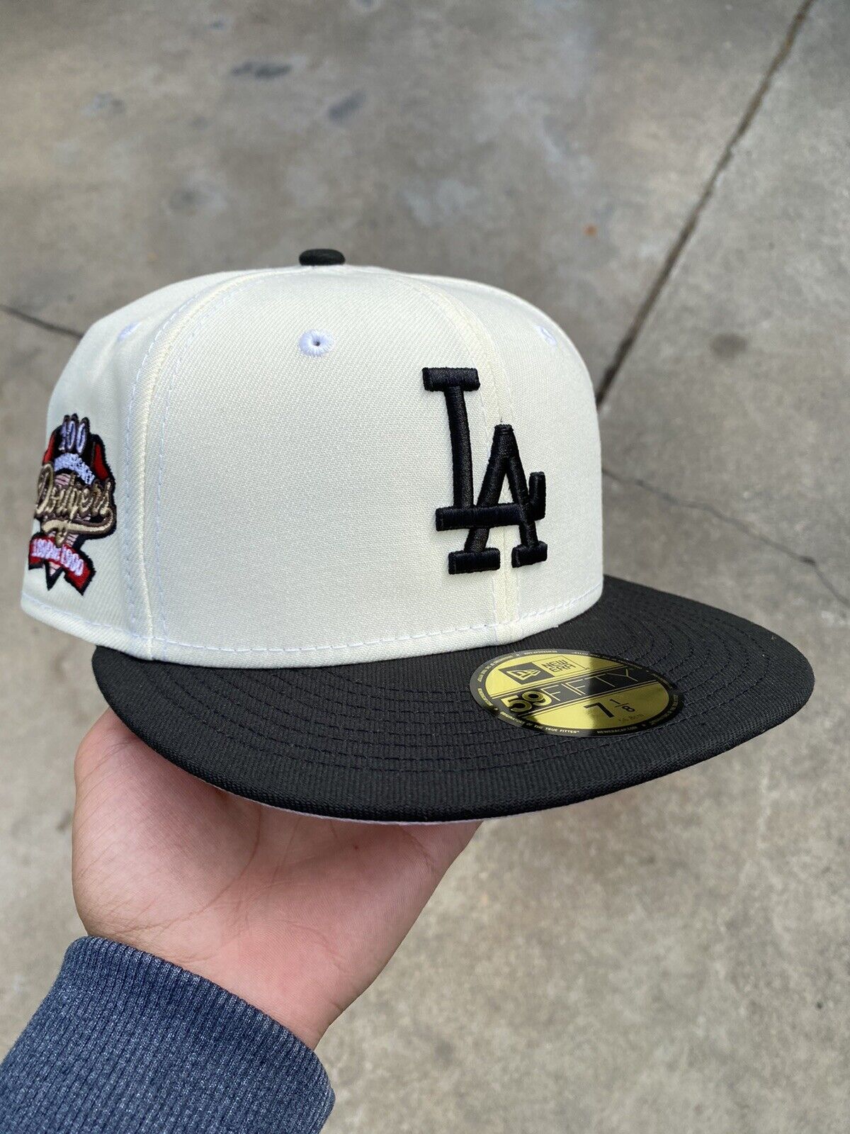 Cap City New Era Off White LA Dodgers 100th Anniversary Patch Pink