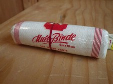 1 Mullbinde in Folie verpackt 10 cm x 4 m "A" historisch "mit fester Kante" unbe