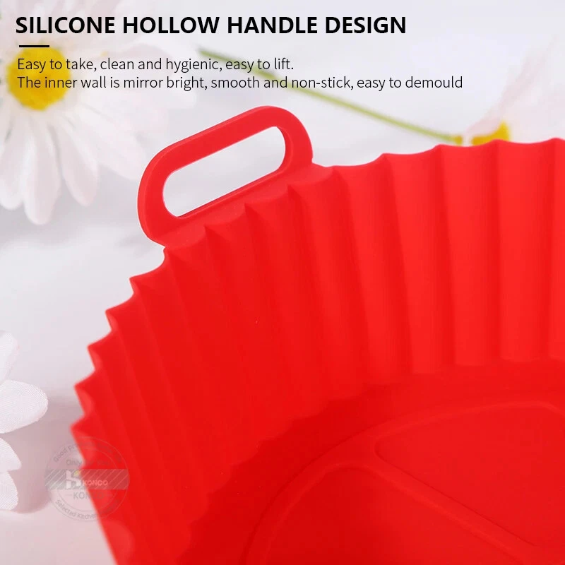 Air Fryer Silicone Pot Round Reusable Air Fryers Oven Baking Tray
