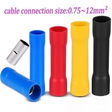 Insulated Straight Butt Connectors Electrical Crimp On Terminals Wire Cable