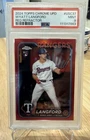 Wyatt Langford rookie card numbered 5/5 Topps Chrome Red Refractor PSA9
