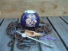  Mate Gourd - Image Condorito Chileno Hand Made + Straw Logo-  Calabaza Purple