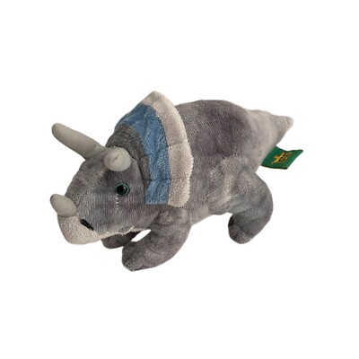 Wild Republic Triceratops Dinosaur Stuffed Animal Plush 8'' Gray Blue