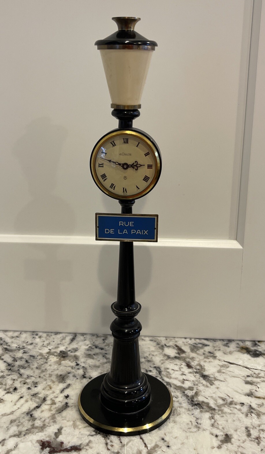 Reloj de escritorio con lámpara de calle vintage LeCoultre Rue De La Paix
