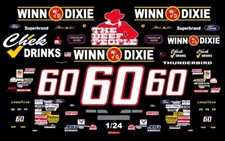  60 Mark Martin Winn Dixie Thunderbird 1/24th - 1/25th Waterslide Decals