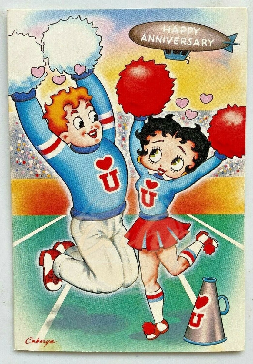 ベディ・ブープ Betty Boop Cheerleader Happy Anniversary Card Paper Moon