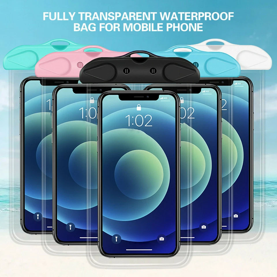 Funda impermeable para teléfono bolsa seca bolsa universal para teléfonos inteligentes cubierta bajo el agua Foto 2 de 4