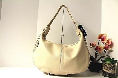 Olivia Joy Designer Handbag Hobo Braided handle BEIGE NWT $98