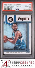 2016 PANINI EXCALIBUR SQUIRE RED #1 KARL-ANTHONY TOWNS #/99 POP 1 PSA 10