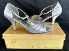 Tia Dyeable Pump Sterling Silver Size 7.5 T-strap Rhinestone David's Bridal 