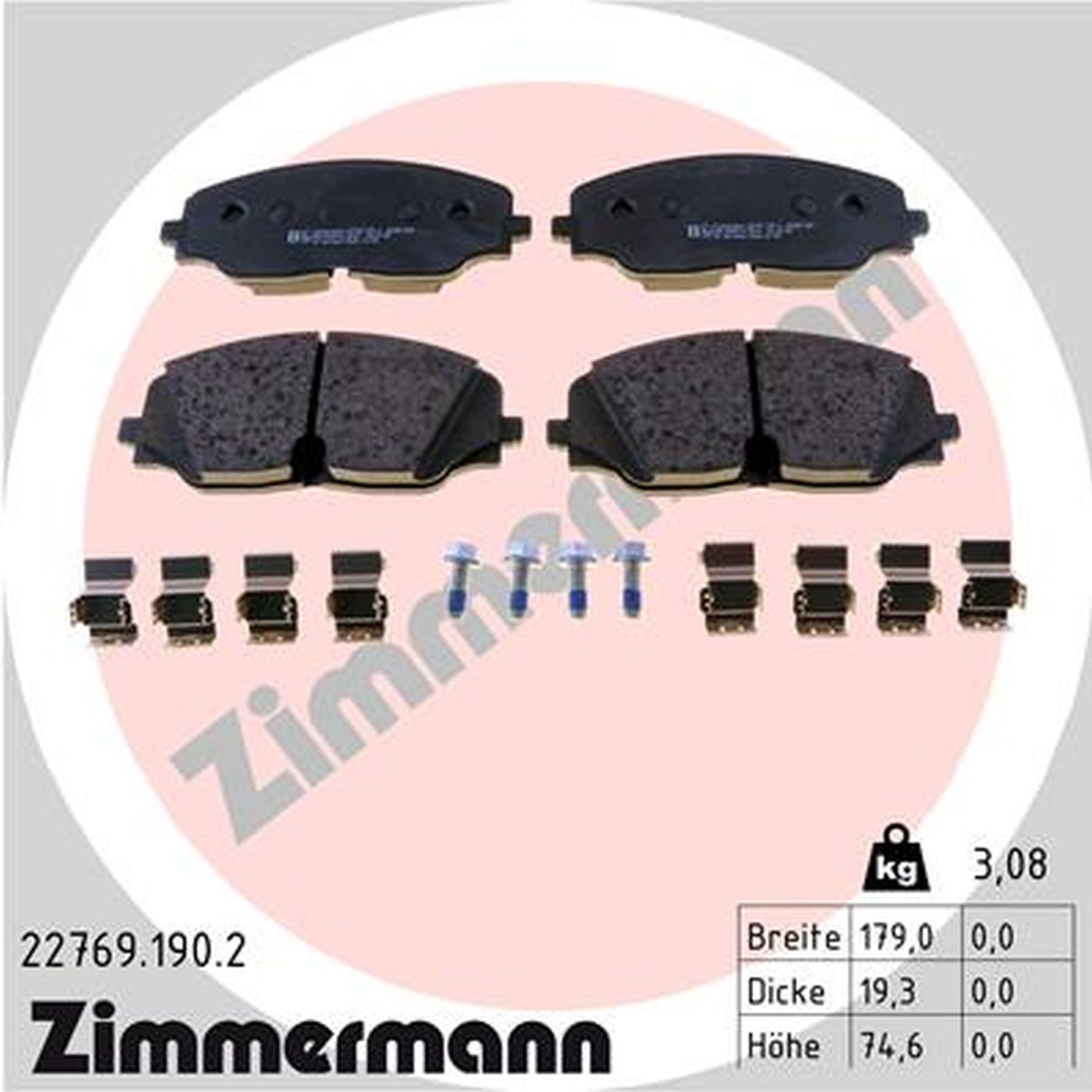 1x ORIGINAL® Zimmermann Bremsbelagsatz, Scheibenbremse Vorne für VW ATLAS (CA1