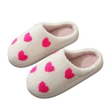 LNERIP Slippers Winter Womens Mens 7.5-8.5 Women/6.5-7.5 Men Love Hearts Pink