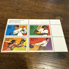 Scott# 2961-63 65 1995 Commemoratives 32c Recreational Sports Plate Block of 4