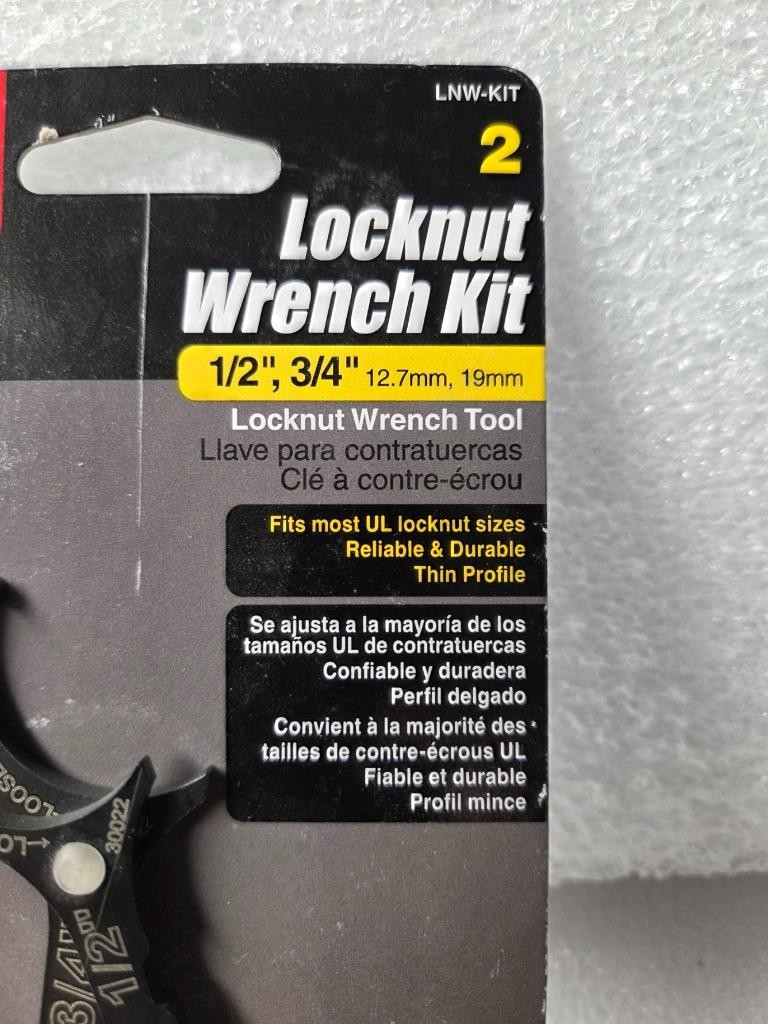 GARDNER BENDER LOCKNUT WRENCH KIT 1/2", 3/4" TOOLS NEW