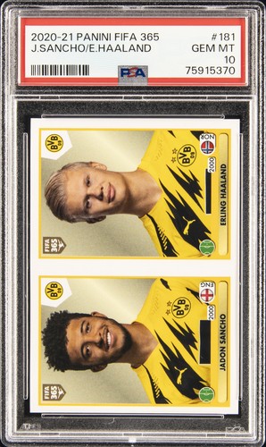 2020 PANINI FIFA 365 #181 ERLING HAALAND/JADON SANCHO PSA 10