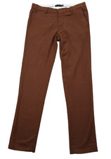 Vintage Prada Trousers Mens 32W 32L Slim Brown Cotton Triangle Badge 1990s 32x32