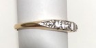 Antique Art Deco 14K Yellow White Gold Ring Wedding Band sz 7.5 Vintage — photo 3
