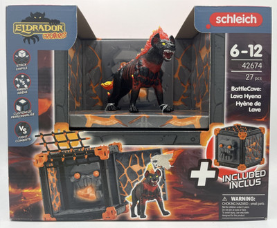 Schleich  Eldrador 42674 BatteCave und Lava Hyäne | Stapelbarer Käfig |  6+
