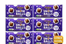 Cadbury Dairy Milk Mini Snow Balls Schokoriegel 110g x 6
