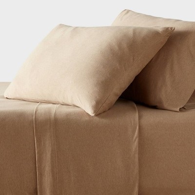 Queen Cotton Jersey Sheet Set Brown Heather - Threshold