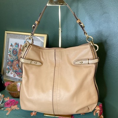 COACH Soft Colette Leather Hobo Shoulder Bag Tote Tan Camel | eBay