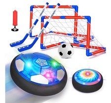 3 in 1 Hover Soccer Ball Toddler Hockey Set with LED Lights Indoor Toys for Kids