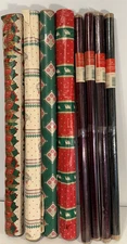 Vintage lot Christmas Wrapping Paper Rolls & Cellophane gift wrap  Full/partial