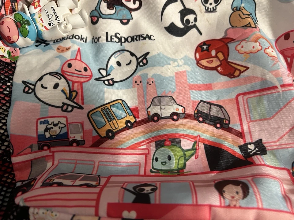 Tokidoki Le Sportsac Mamma Mia Citta Rosa One Owner EUC Qee 2006 Pink White - Image 3 of 4