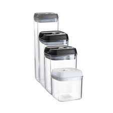 Flip Lock Plastic Food Storage Container Kitchen Pantry Food Canister