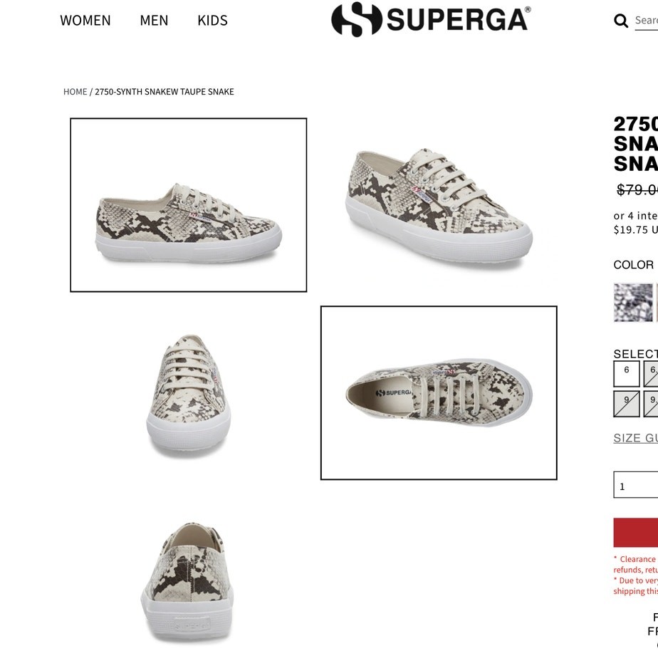 NWOT Superga Synth python snake print sneakers si… - image 9