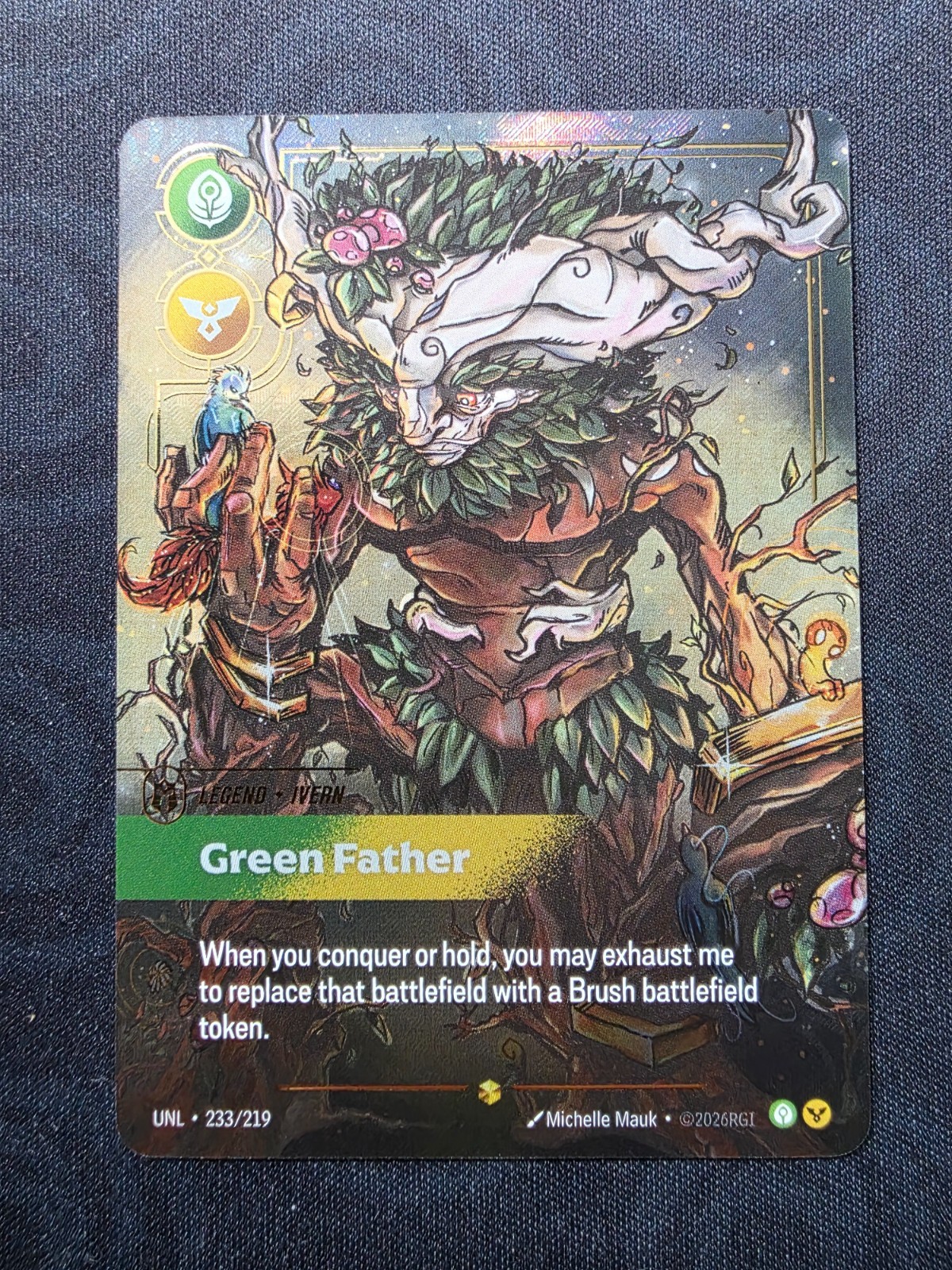 Riftbound Ivern Green Father Overnumbered 233/219 Foil NM Unleashed