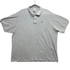 Lacoste Polo Shirt Mens Size 9 3XL Gray Short Sleeve Heather Pique RN 87651