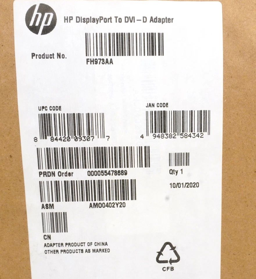 2x NEW GENUINE OEM HP Display Port to DVI Monitor AV Video Adapter Cable - Image 3 of 3