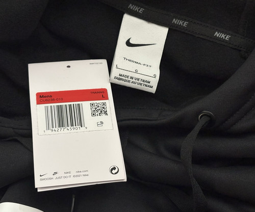 Nike Sportswear Uomo Therma-Fit Pullover Felpa con Cappuccio Nero CU6238-010 - Foto 11 di 17