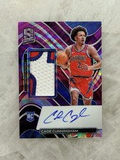 2021-22 Spectra Cade Cunningham #203 FOTL Purple Wave Patch Auto RPA RC #8/8