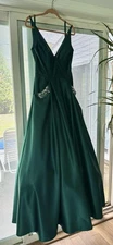 NWT BLONDIE NITES EMERALD GREEN GOWN RHINESTONES POCKETS TULLE PETTICOAT SZ 11