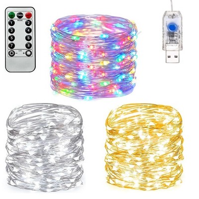 2 Pack 132FT LED String Light USB Fairy Light RGBW Multicolor 400LED 8 Modes
