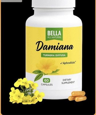 Damiana Leaves Herbal Supplements Vagan Gluten Free 60 Capsules 
