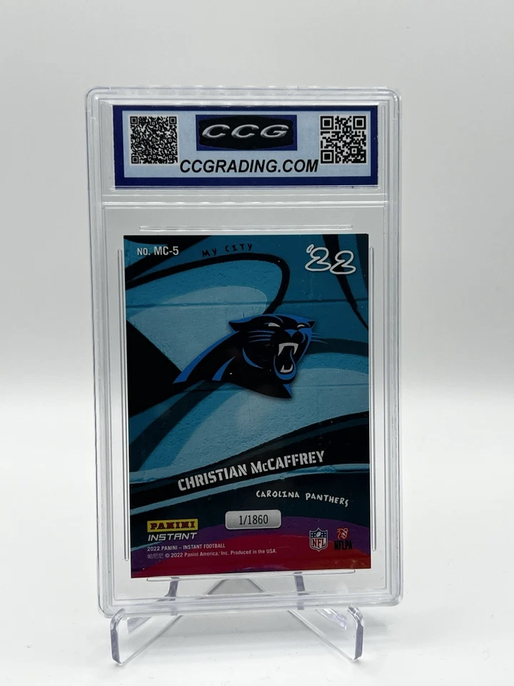 2022 Panini Instant My City Christian McCaffrey 1/1860 MINT 9 Panthers 49ers - Image 2 of 2