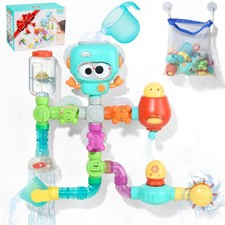 Bath Toys for Kids Ages 4-8  27PCS DIY Water Pipe Assembly Kit with Storage ...