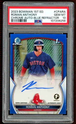 2023 Bowman Chrome Roman Anthony 1st Blue Rookie /150 Refractor Auto PSA 10
