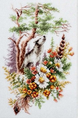 Stickpackung Kreuzstich Vervaco Riolis Dimension CT14 21x34cm Sommer Wolf