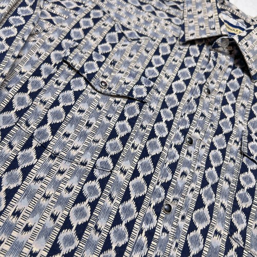 Panhandle Slim Vintage Geometric Pearl Snap Shirt Multicolor Men's M Western 90s - Picture 3 of 6