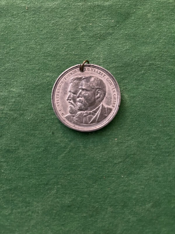 Antique Civil War GAR Medal Medallion STEPHENSON FOUNDER VEAZEY COMR. IN CHIEF