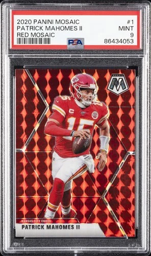 2020 PANINI MOSAIC RED MOSAIC #1 PATRICK MAHOMES II PSA 9