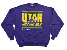 Vintage Utah Jazz Hanes Sweatshirt Purple Crew Neck Men  s 2XL Pullover