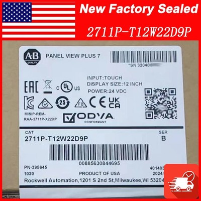 2711P-T12W22D9P NEW PLC AB 2711P-T12W22D9P/B PanelView Plus 7 Color Touch 12''