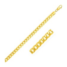 14k Yellow Gold Miami Cuban Semi Solid Bracelet 5.50 mm 